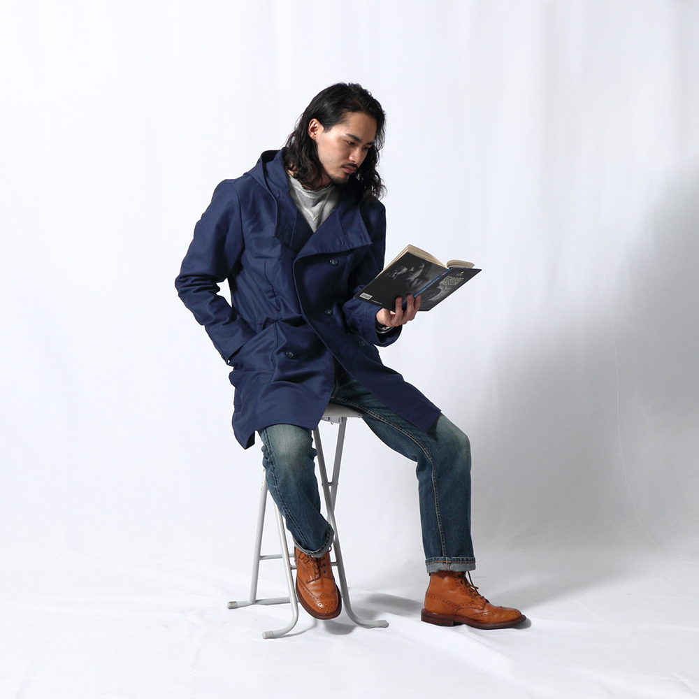 Hood Trench Moleskin (Navy) | 道田又一商店