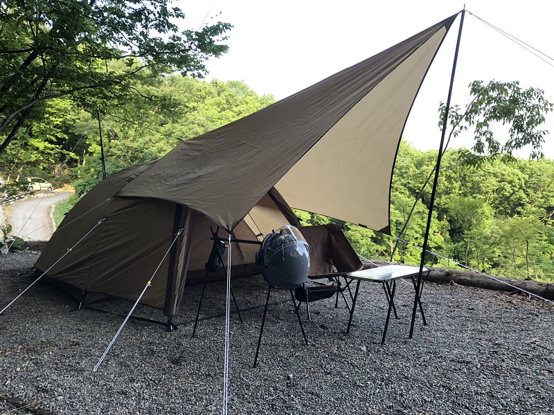 小川張り標準対応！ソロキャンプにおすすめ・ogawa システムタープ