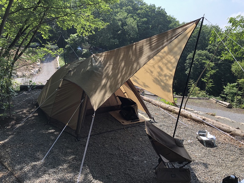 小川張り標準対応！ソロキャンプにおすすめ・ogawa システムタープ