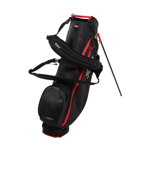 Titleist ゴルフバッグ 黒/赤 4分割収納 Titleist ゴルフバッグ 黒/赤