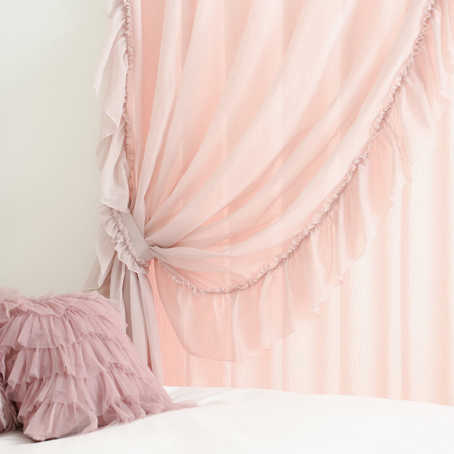 Francfranc フリル×ラメリア ダブルカーテン 100×200 Francfranc