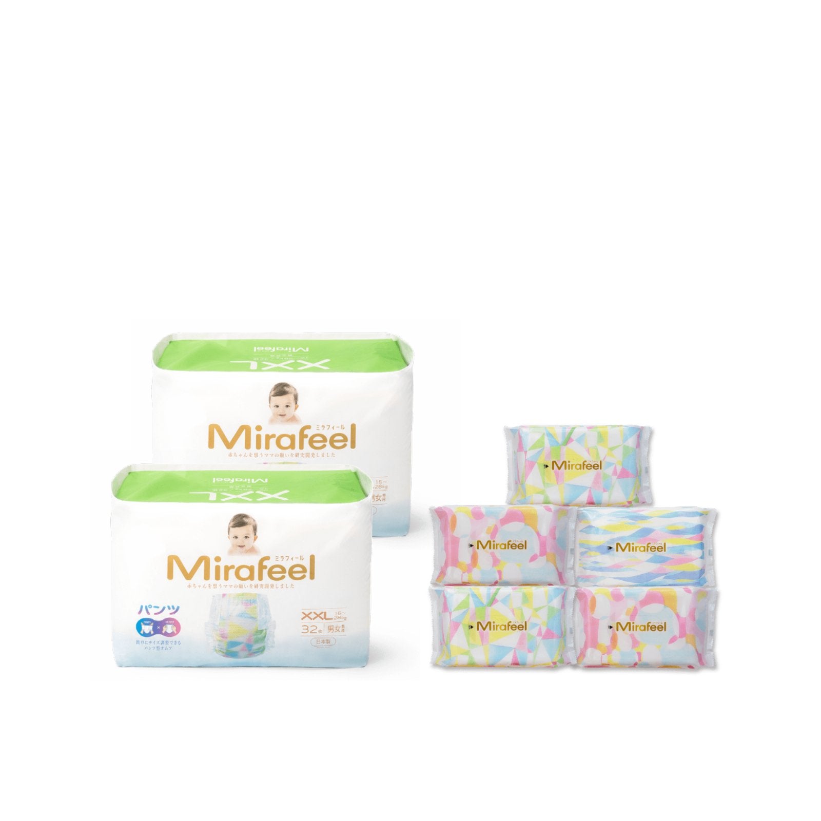 Mirafeel XLサイズ Mirafeel XLサイズ 紙おむつ 2箱セット（4パック️2