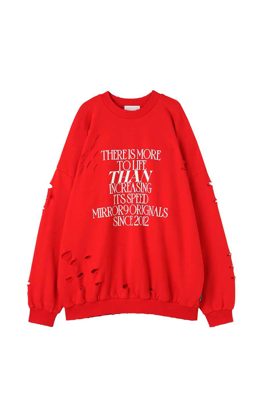 30%OFF】Damage crew neck sweat tops/3color – MIRROR9
