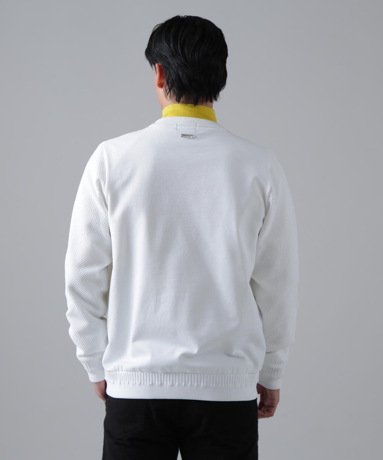 12G天竺×リンクス裏地付きクルーネックニットプルオーバー (MENS) | St