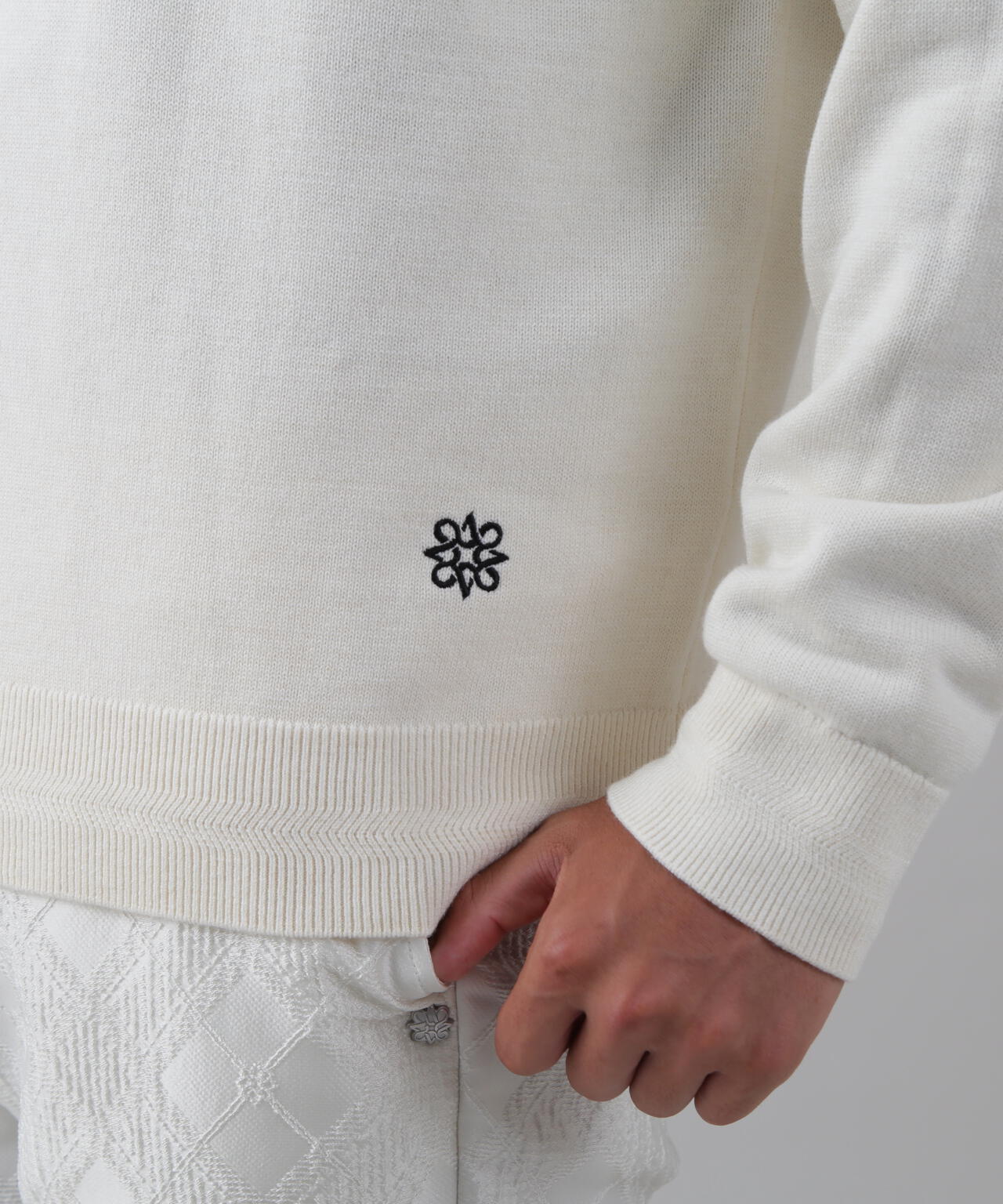 12GSTAインターシャクルーネックニットプルオーバー (MENS) | St