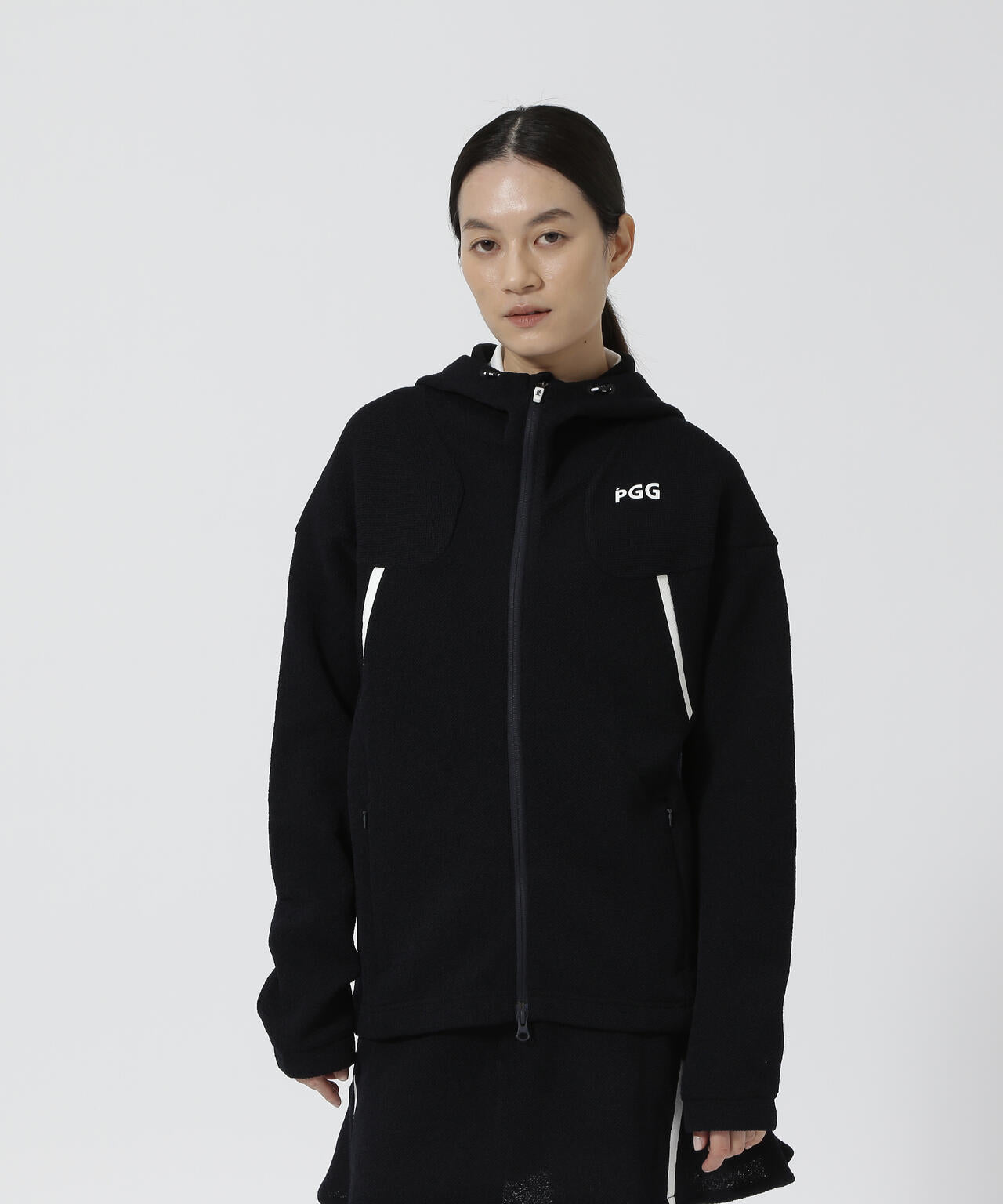 PGG】【直営店舗&公式オンライン限定】ストレッチデニットフルジップ