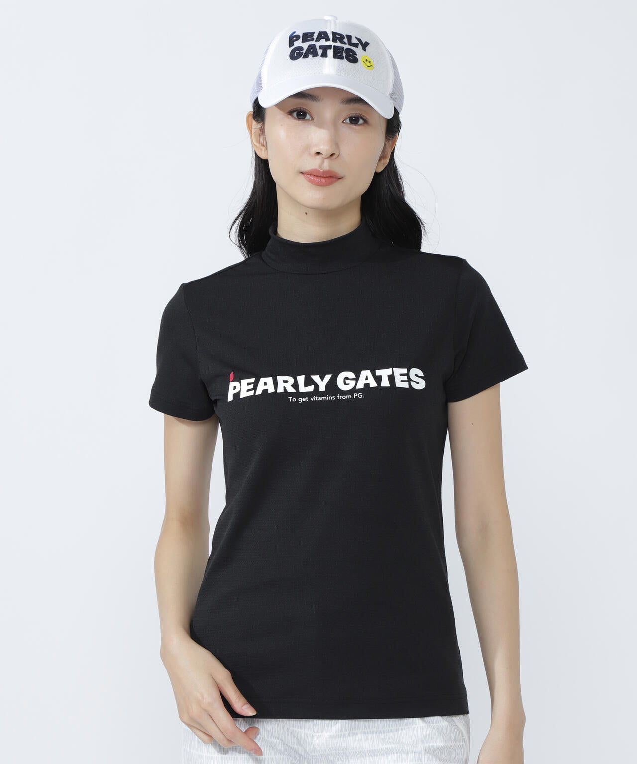 ベア疑似メッシュ半袖モックネックカットソー | PEARLY GATES