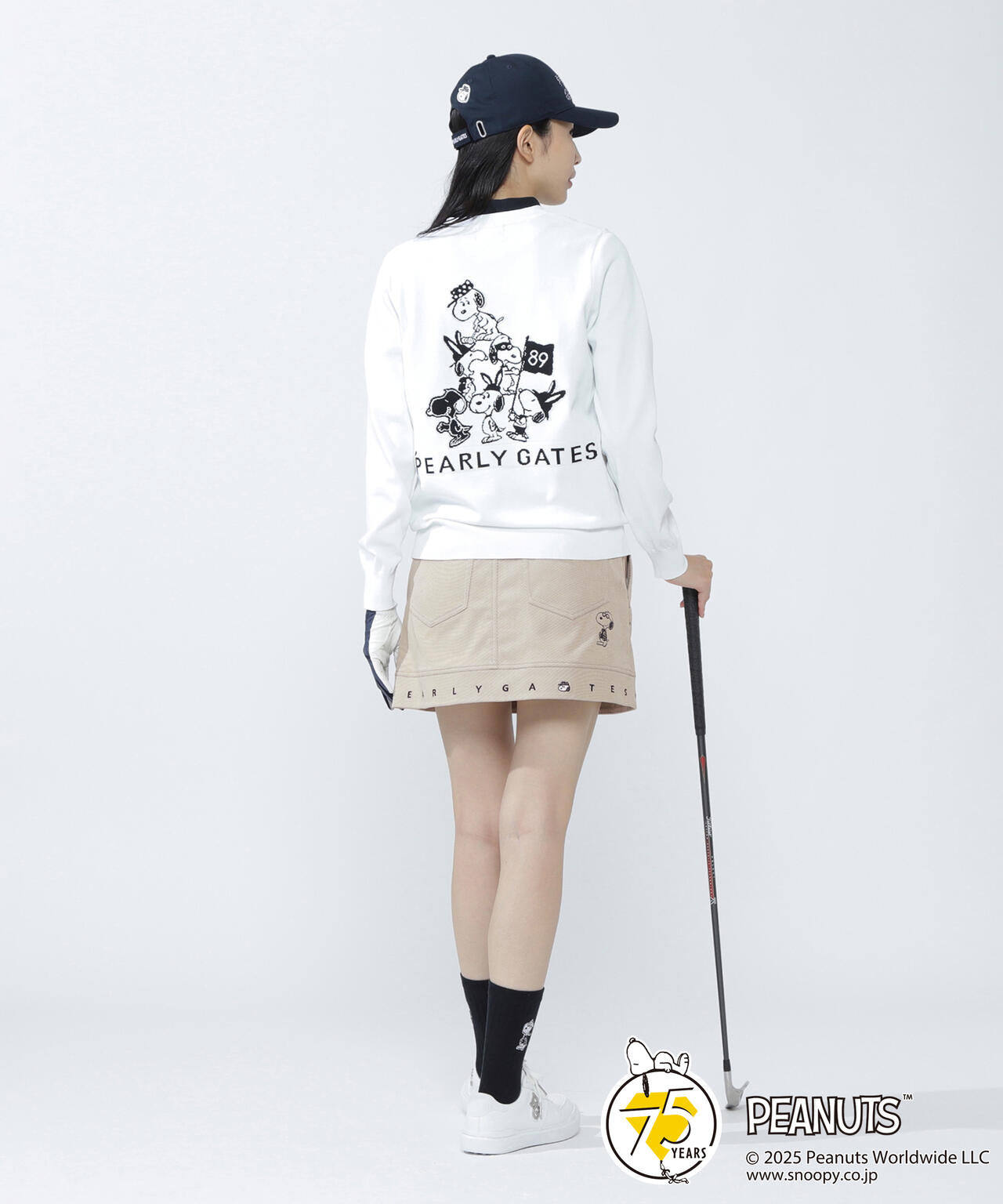 SNOOPY】14G 部分JQクルーネックニットプルオーバー | PEARLY GATES