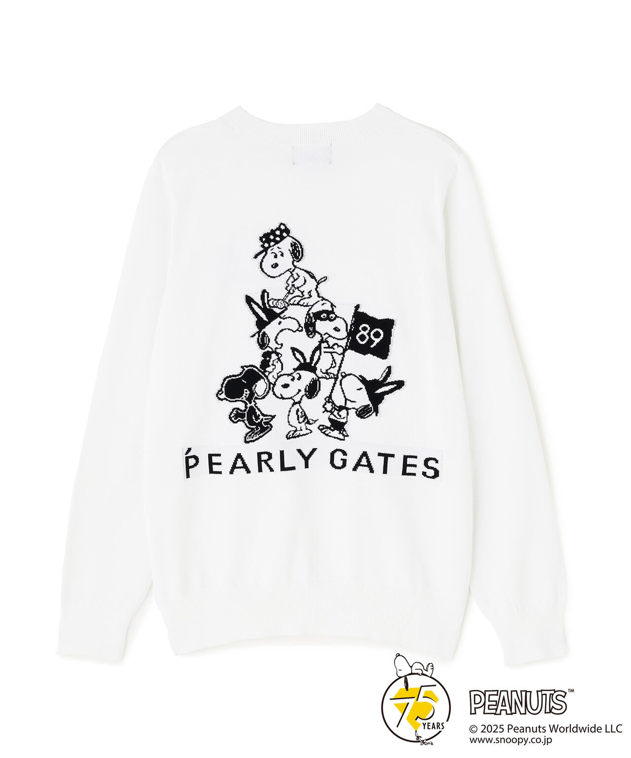 SNOOPY】14G 部分JQクルーネックニットプルオーバー | PEARLY GATES