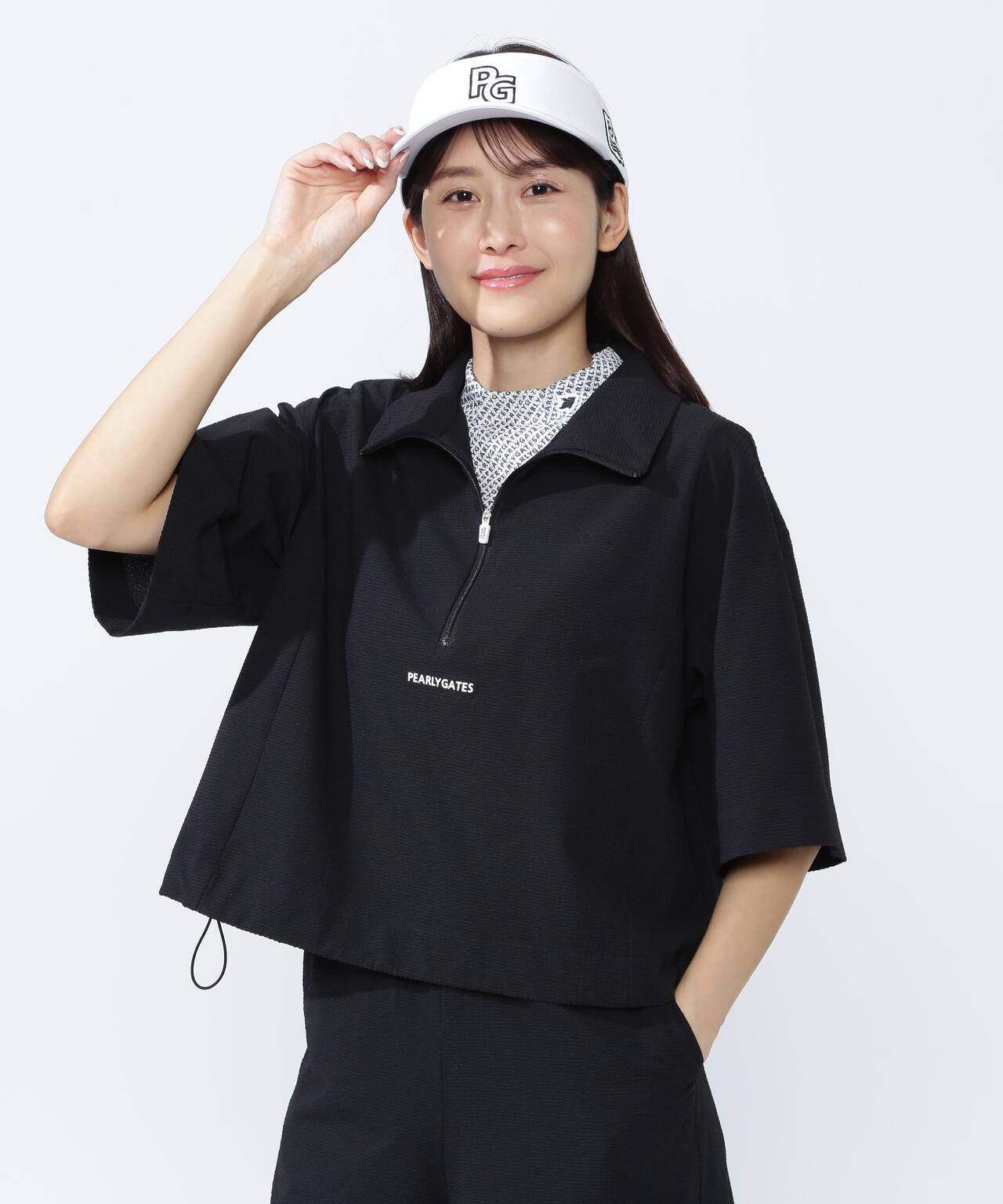 プライムフレックス×DotAir 5分袖ハーフジップ | PEARLY GATES