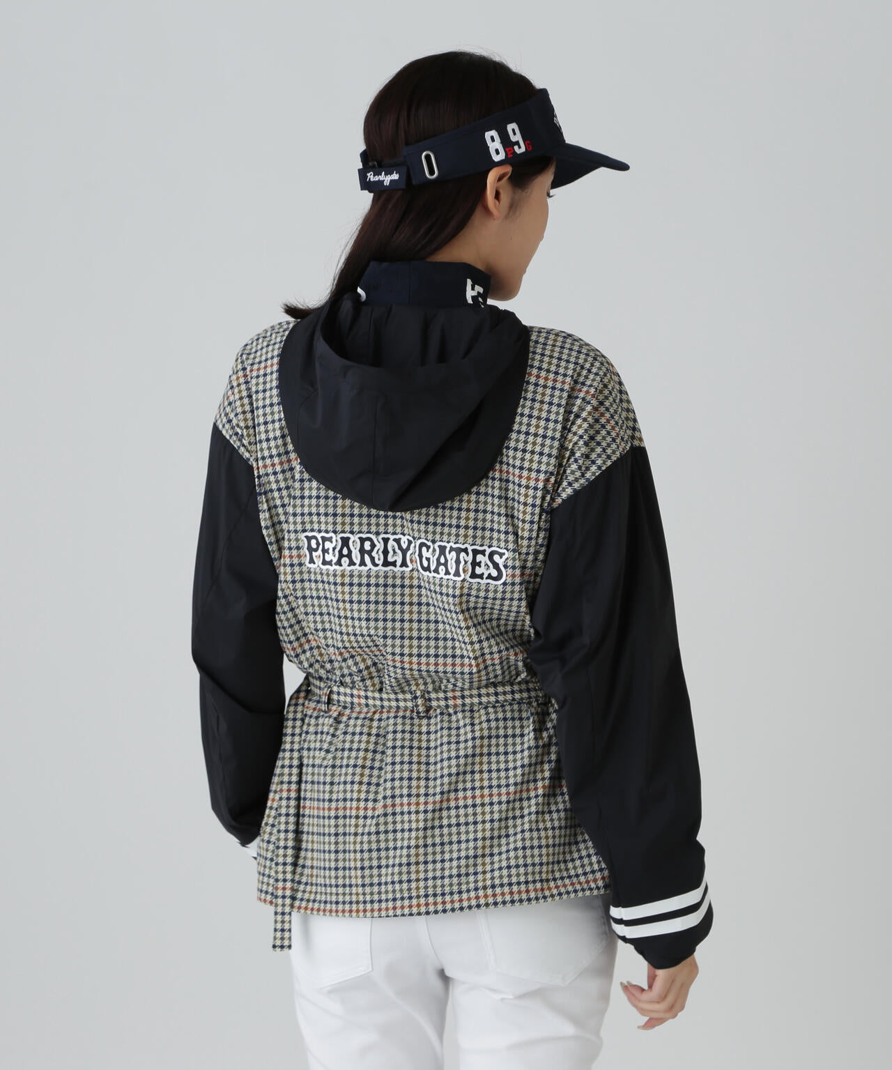 30dナイロンストレッチタフタフーディジャケット ＜ガンクラブチェック