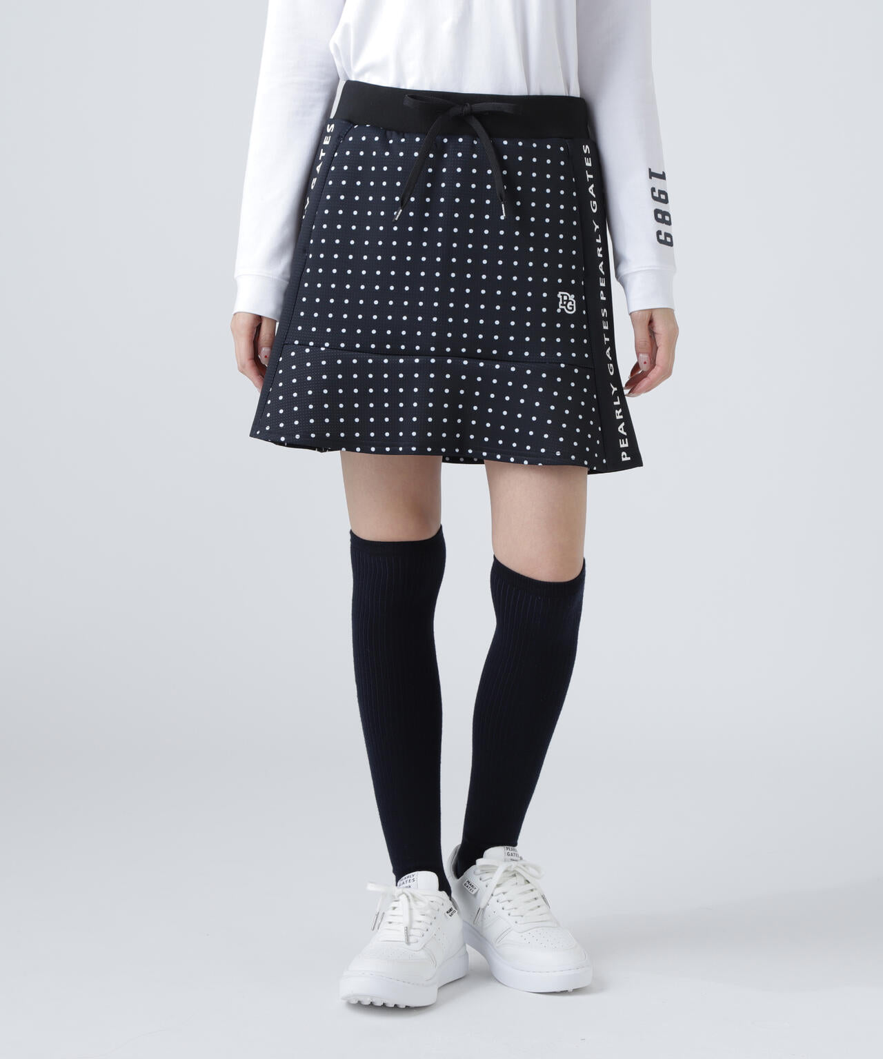 ダブルフェイススカート ＜ミニドット柄＞ | PEARLY GATES（パーリー