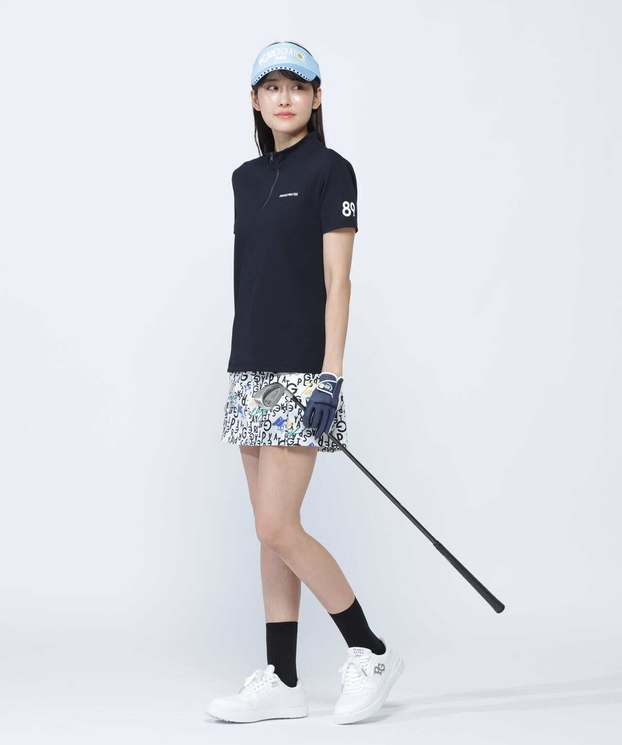 TEXBRID二重織裏使い スカート ＜BALLくんロゴ総柄＞ | PEARLY GATES