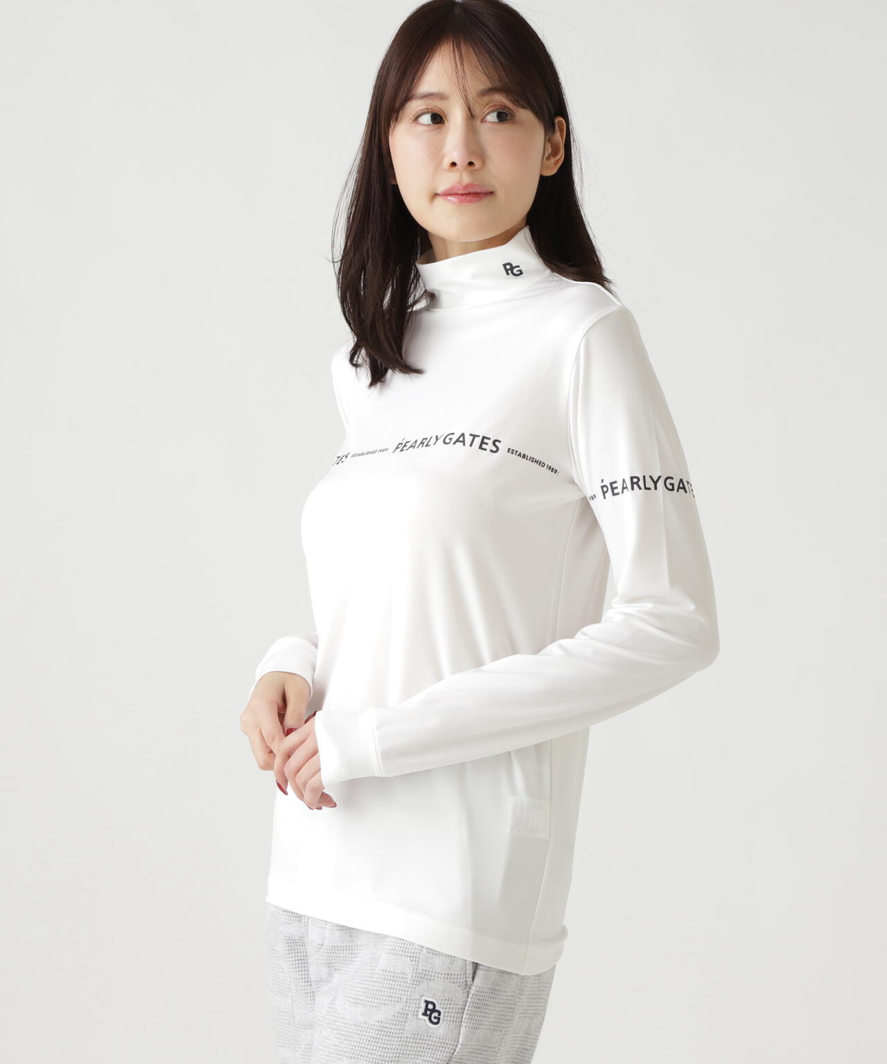 37.5ベア天竺長袖ハイネックカットソー | PEARLY GATES（パーリー