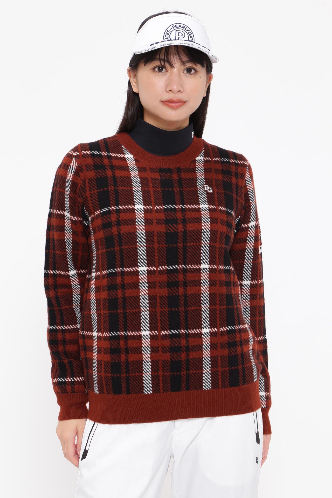 パーリーゲイツPEARLY GATES チェック柄総柄プルオーバースニード 5