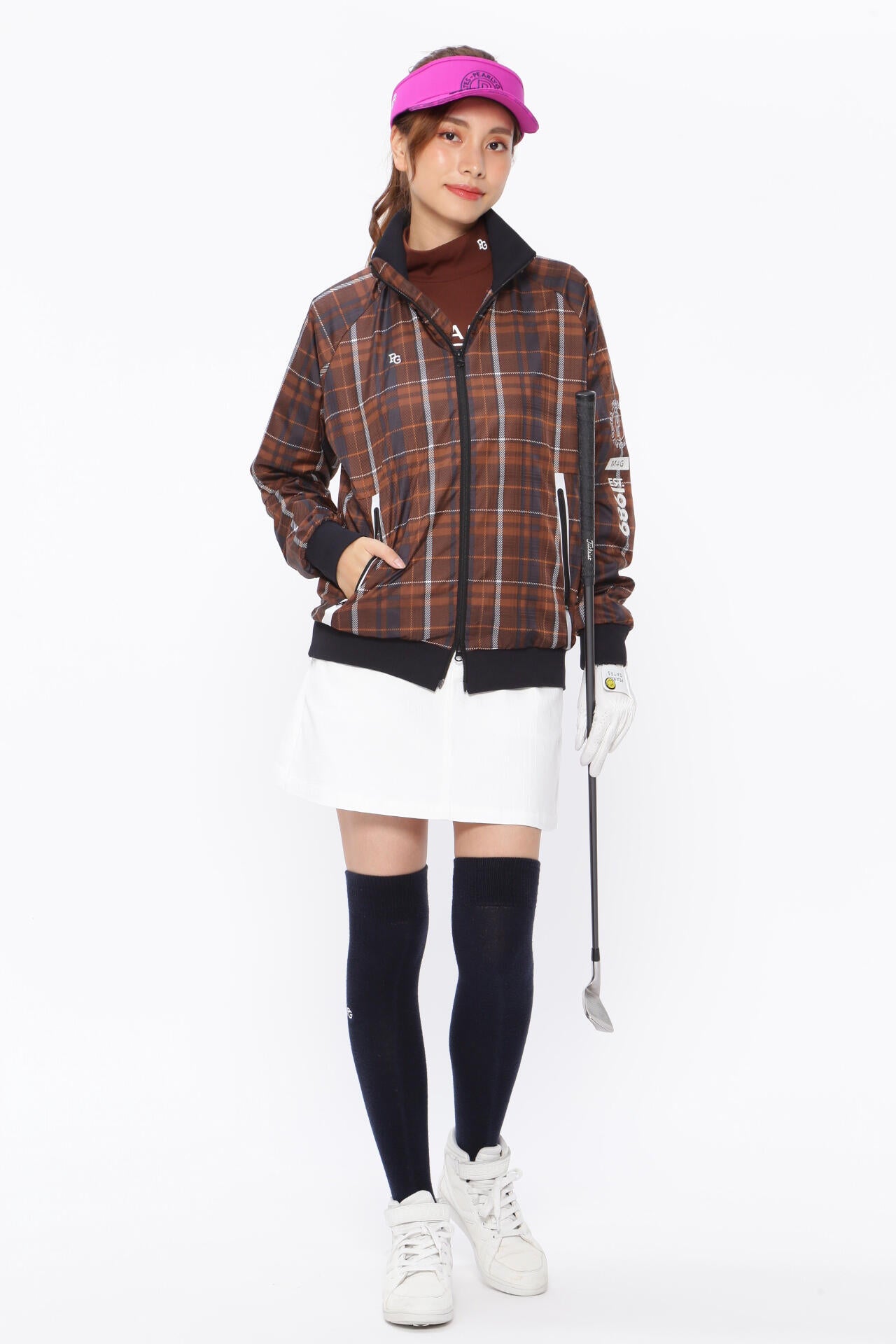 PEARLY GATES フード付きタフレックスジャケット ベージュ PEARLY