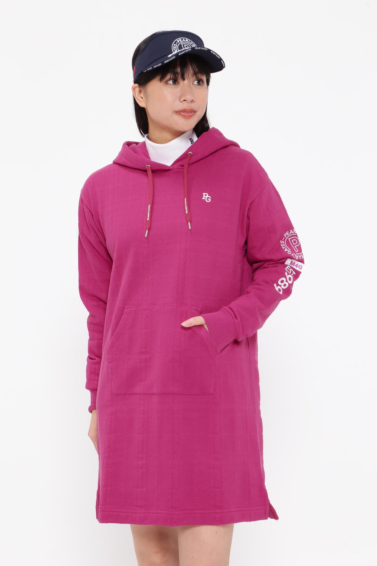 コットン裏毛ジャガード フーディワンピース | PEARLY GATES（パーリー