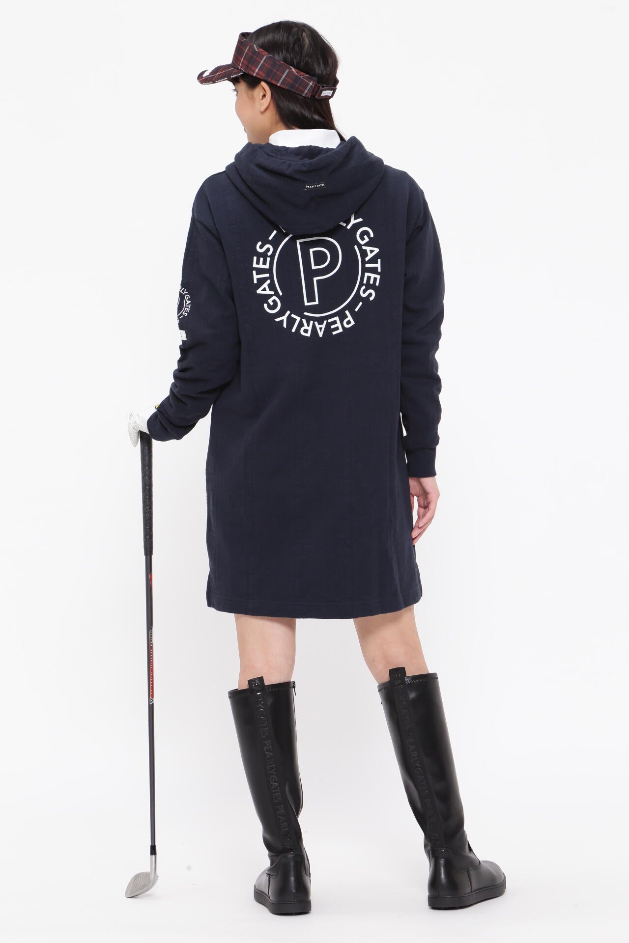 コットン裏毛ジャガード フーディワンピース | PEARLY GATES（パーリー