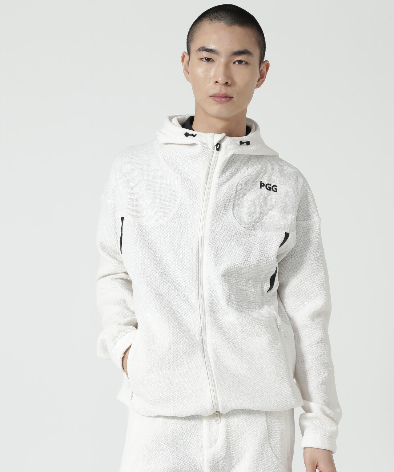 PGG】【直営店舗&公式オンライン限定】ストレッチデニットフルジップ