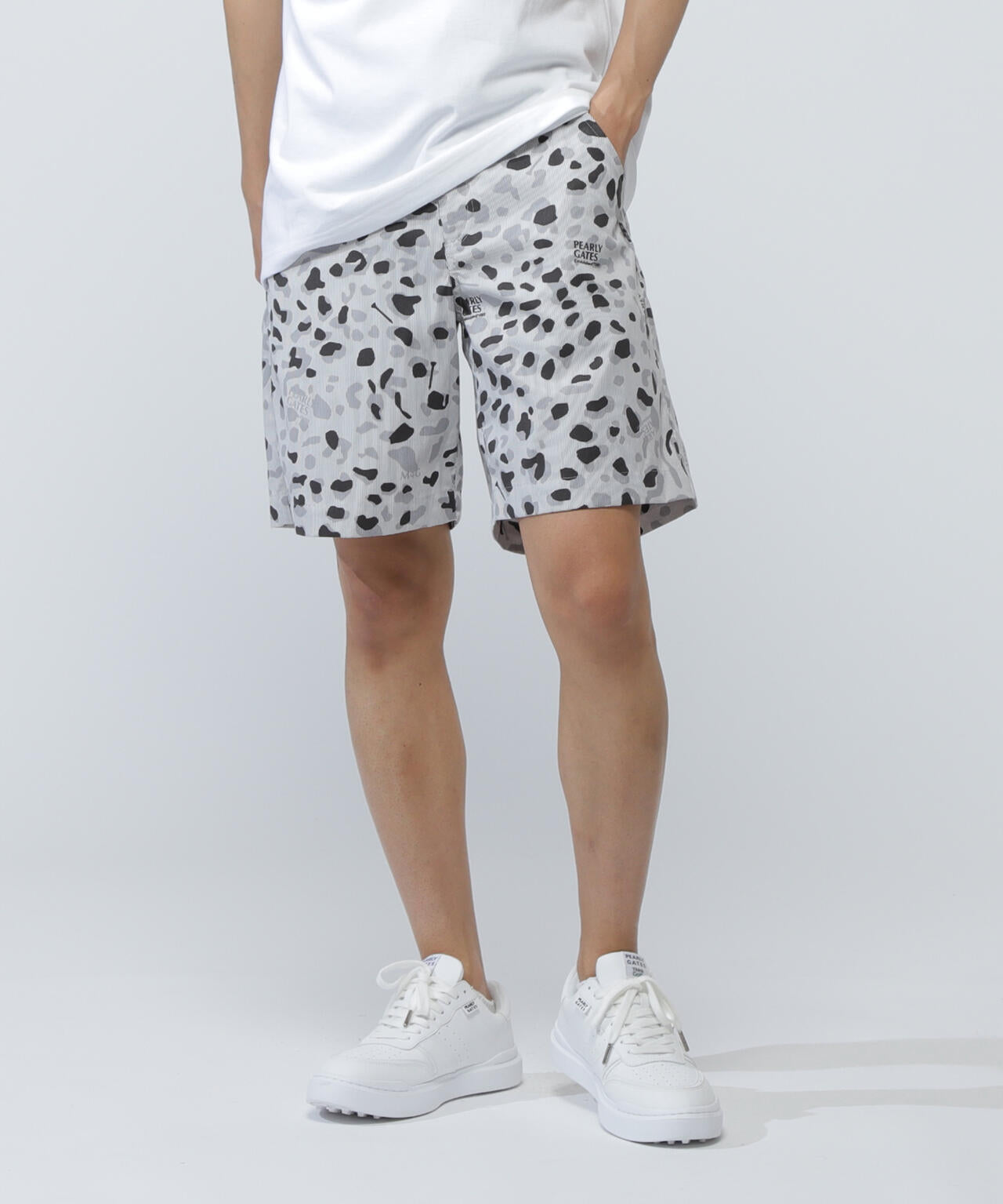 Pe/Cストレッチコードレーン ショートパンツ ＜ヒョウ柄＞ | PEARLY