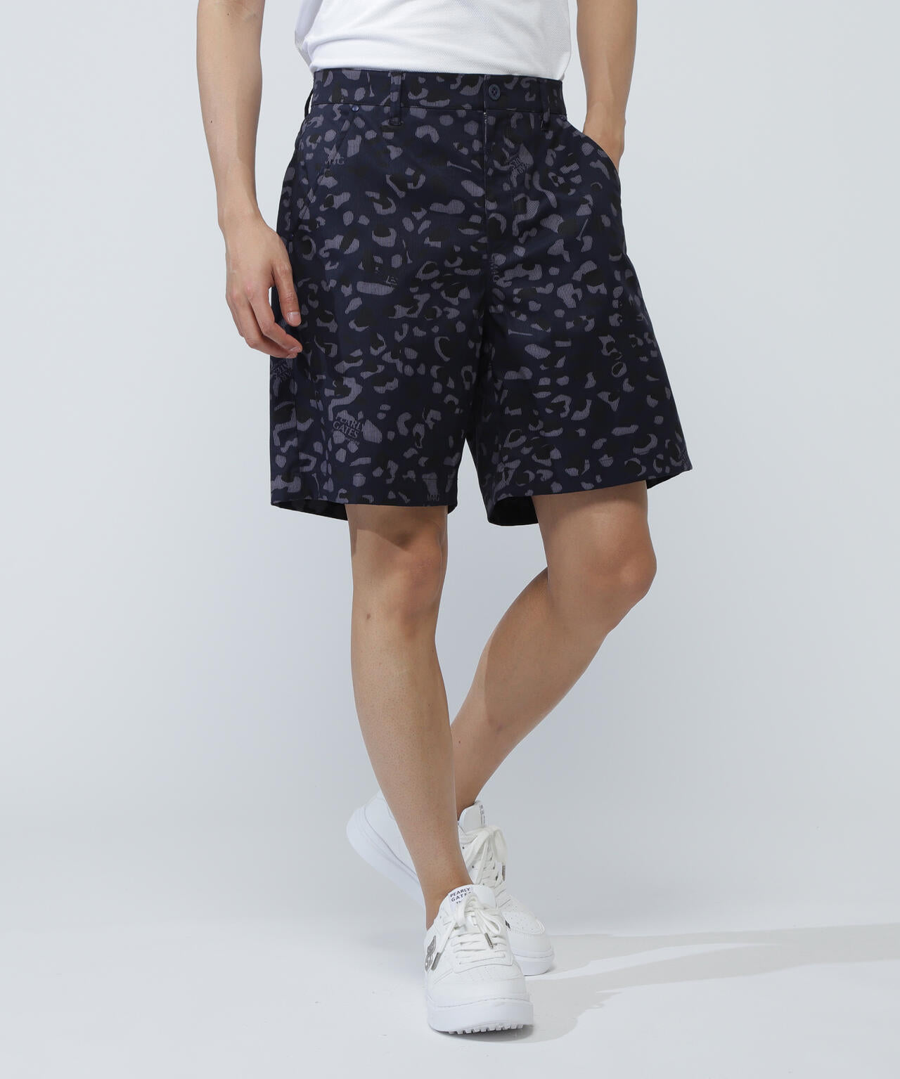 Pe/Cストレッチコードレーン ショートパンツ ＜ヒョウ柄＞ | PEARLY