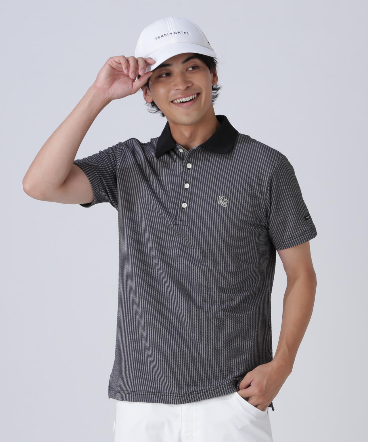 サッカーストライプ半袖ポロシャツ | PEARLY GATES（パーリーゲイツ
