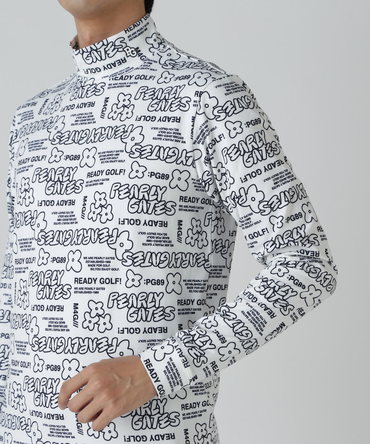 パーリーゲイツ 起毛ベア天竺長袖カットソー サイズM 綿ベア天竺長袖