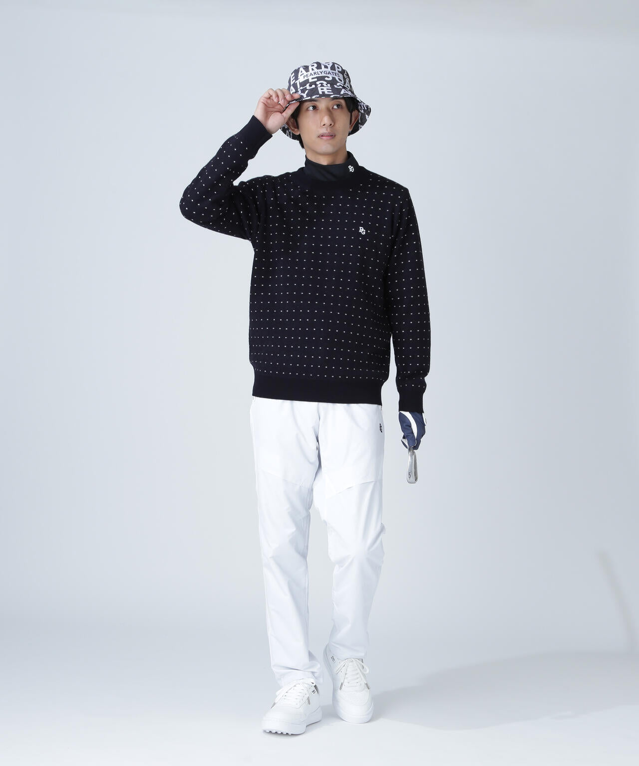 14Gダブルジャガードカシミヤ混クルーネックニットプルオーバー ＜ミニ