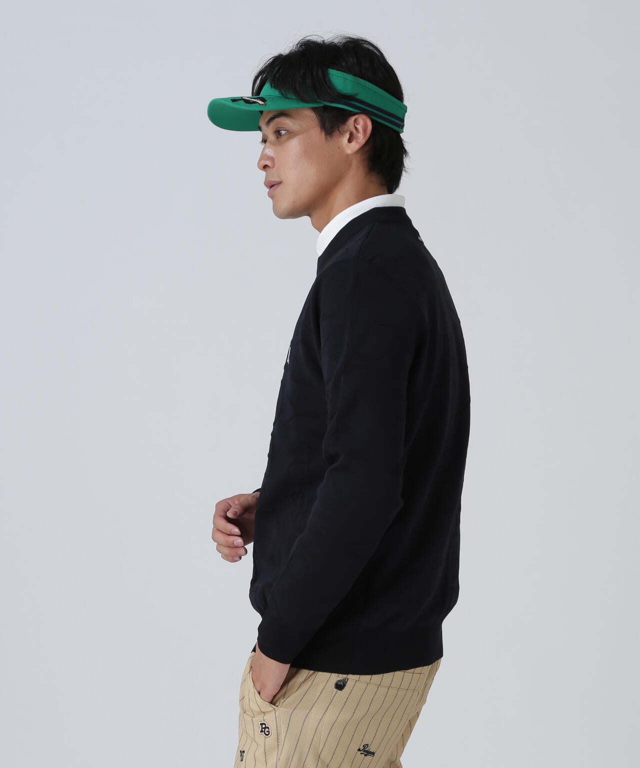 14Gクルーネックニットプルオーバー ＜ジャガードロゴ総柄＞ | PEARLY