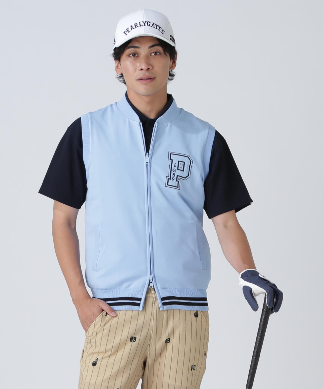 ジャガードリバーシブル フルジップニットベスト | PEARLY GATES