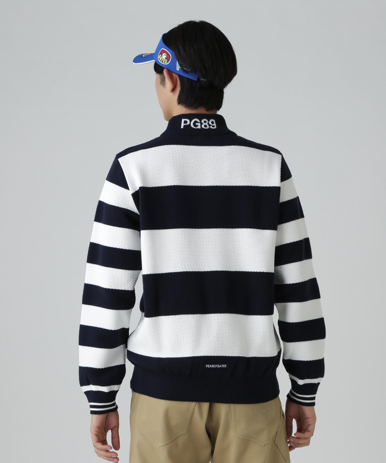 10G天竺ボーダー柄モックネックニットプルオーバー | PEARLY GATES