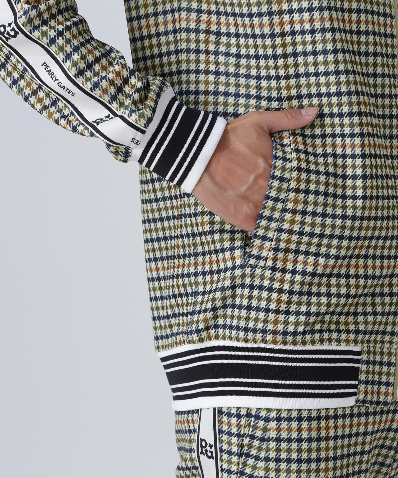Peストレッチメッシュ フルジップジャケット ＜ガンクラブチェック柄