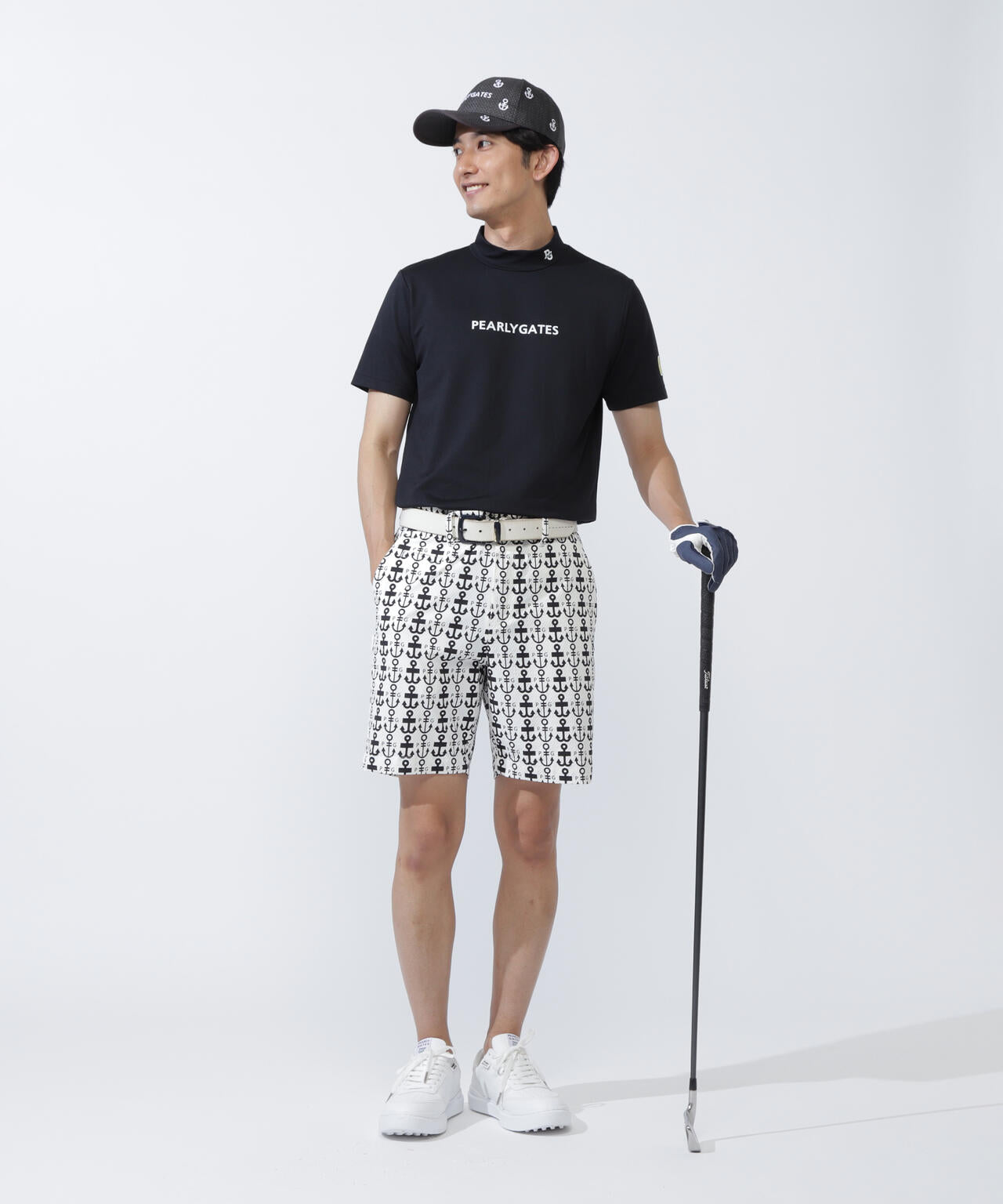 Nyストレッチドビーショートパンツ ＜ロゴアンカー柄＞ | PEARLY GATES