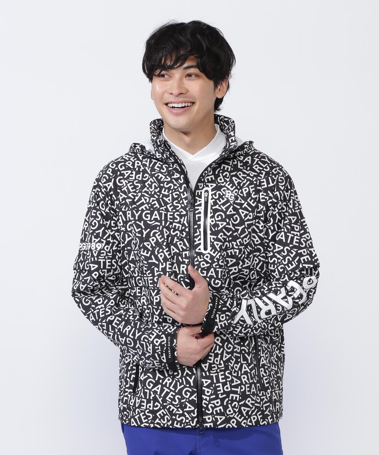 新品 パーリーゲイツ ナイロン 千鳥柄レインウェア 上下セットアップ 1