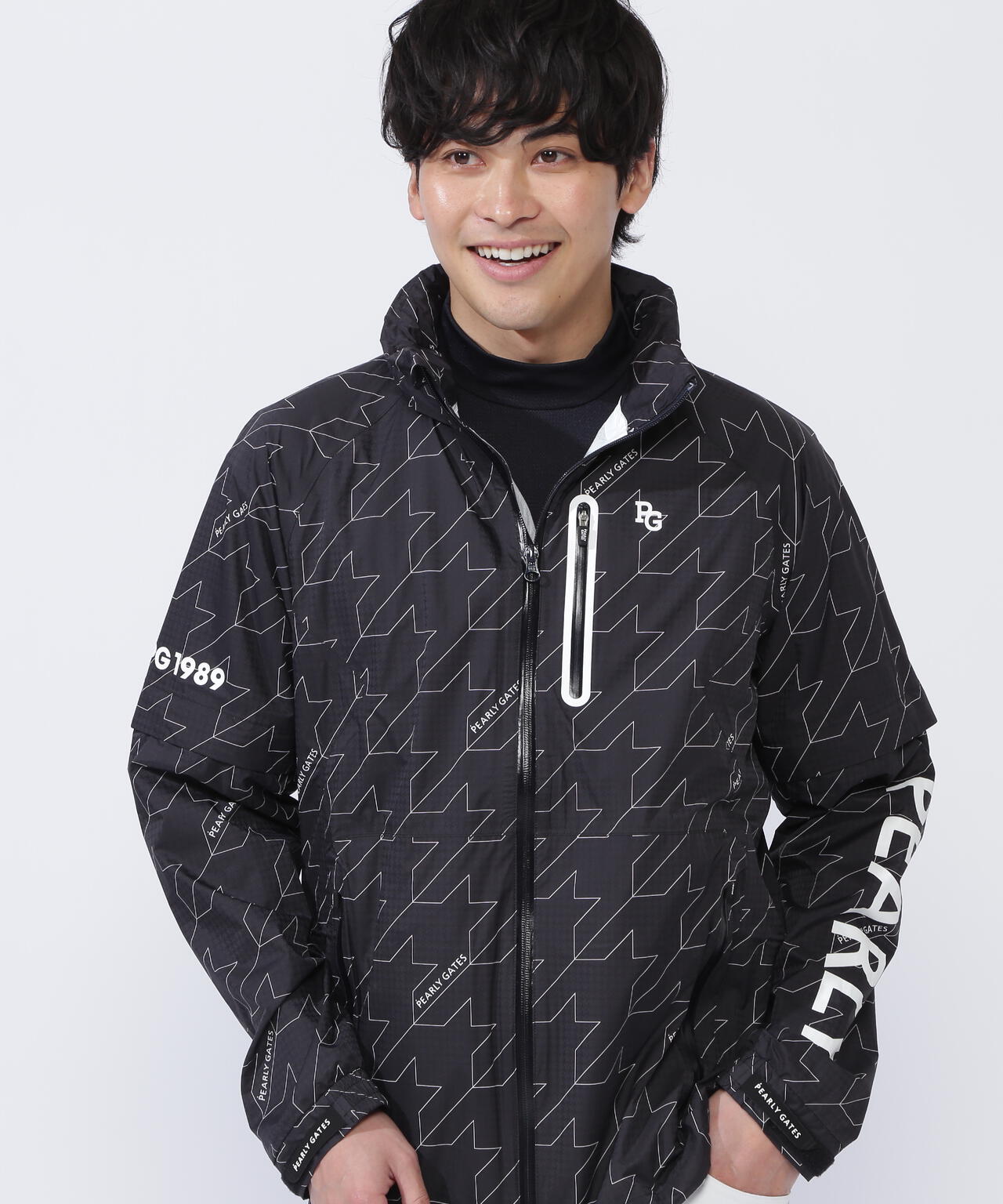 CRAFTEVOフルジップアップレインジャケット ＜ロゴ/千鳥柄＞ (MENS