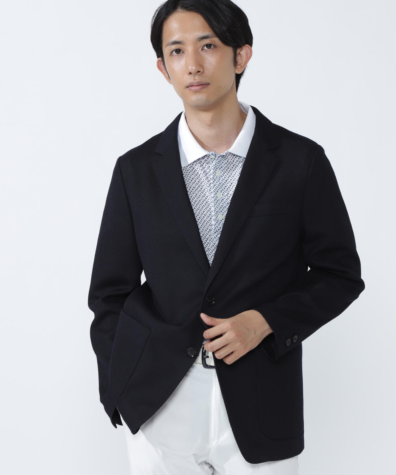 Pe/Wメランジジャージ テーラードジャケット＜ESSENTIAL SERIES