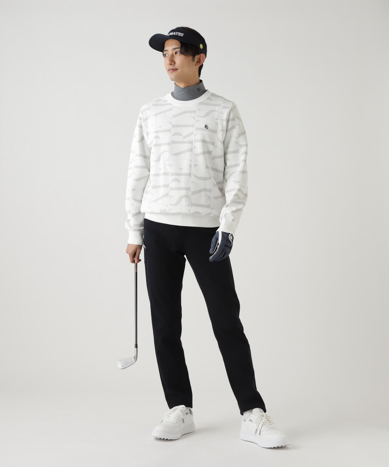 ダブルJQロゴ総柄クルーネックニットプルオーバー | PEARLY GATES