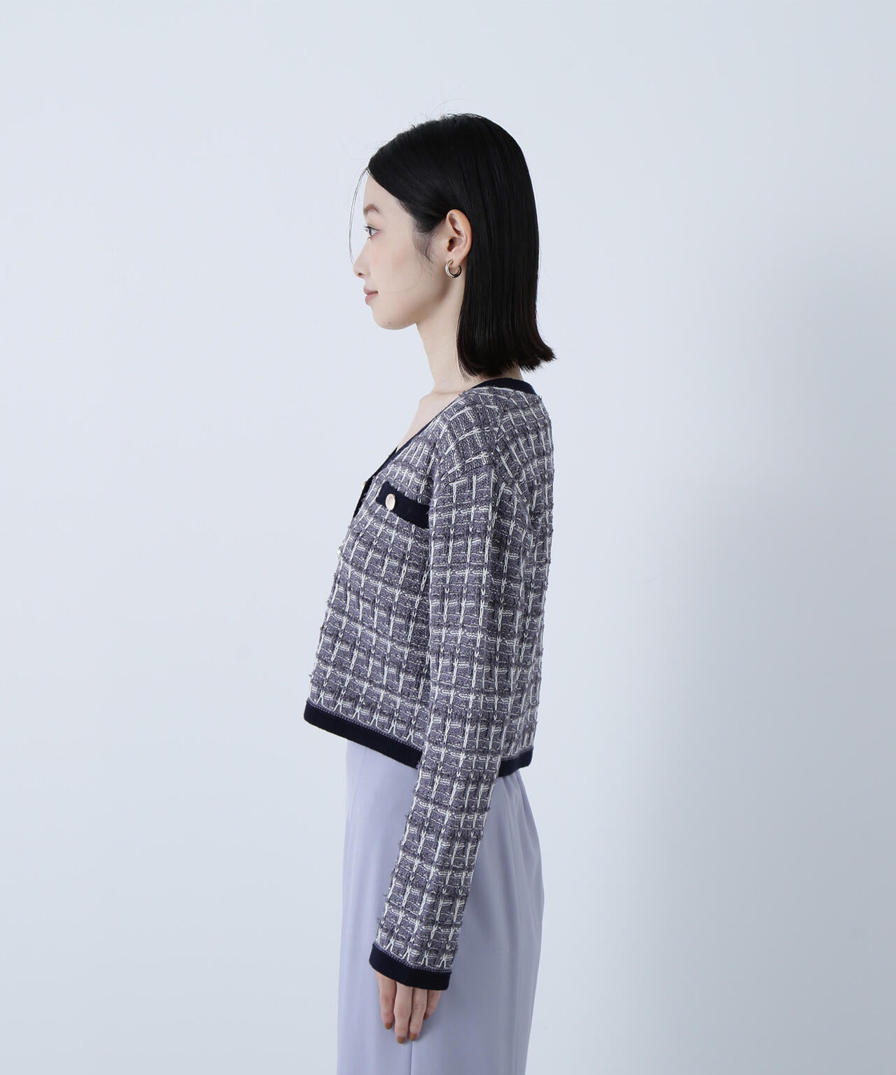 ツイードVネックカーディガン | NATURAL BEAUTY BASIC（ナチュラル