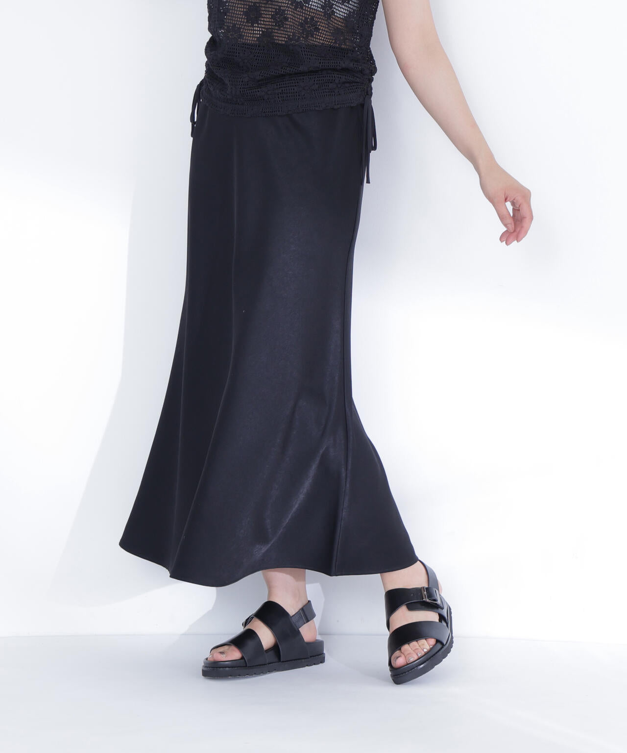 バイアスサテンナロースカート | NATURAL BEAUTY BASIC（ナチュラル