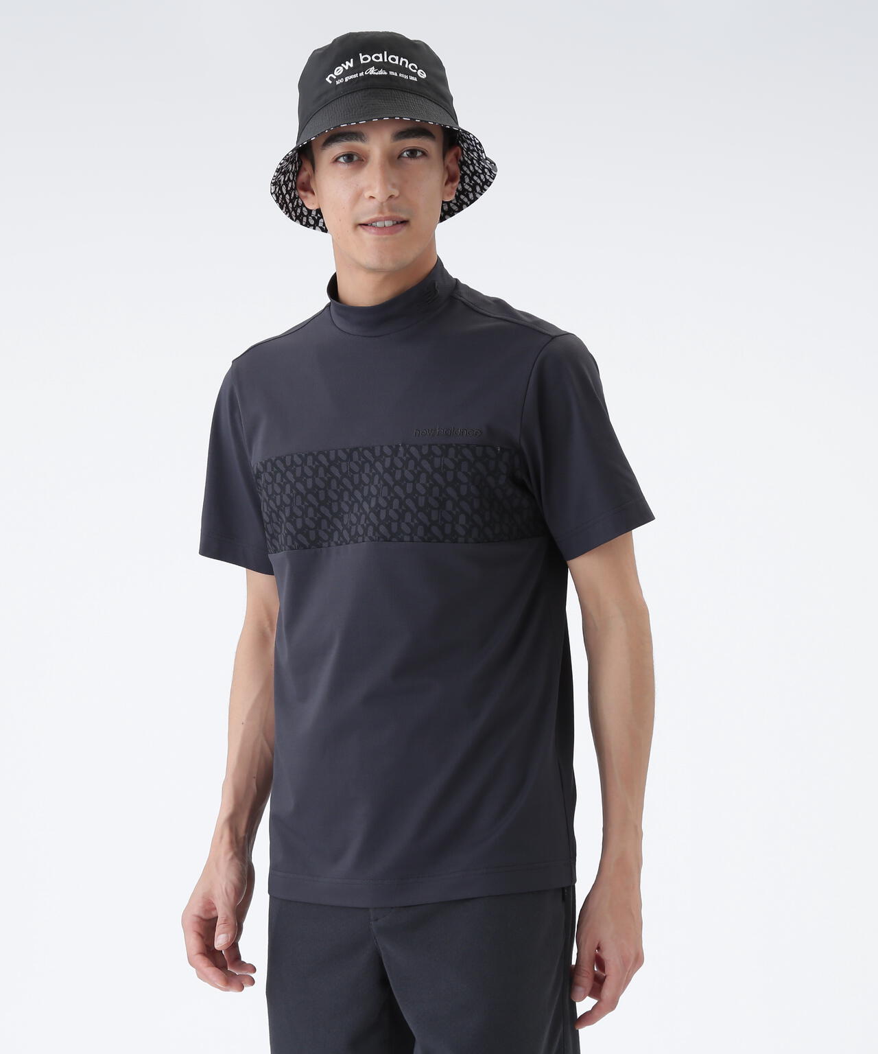 ロゴジオメトリック柄 半袖 モックネック プルオーバー (MENS) | new