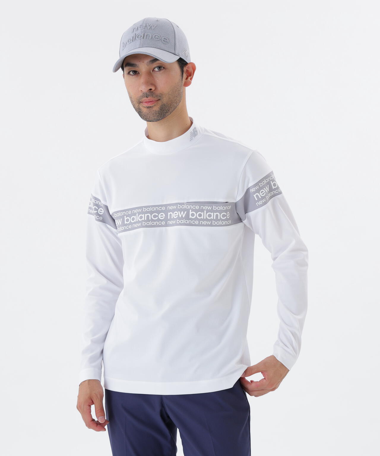 保形性 ストレッチ 長袖 モックネック プルオーバー (MENS) | new