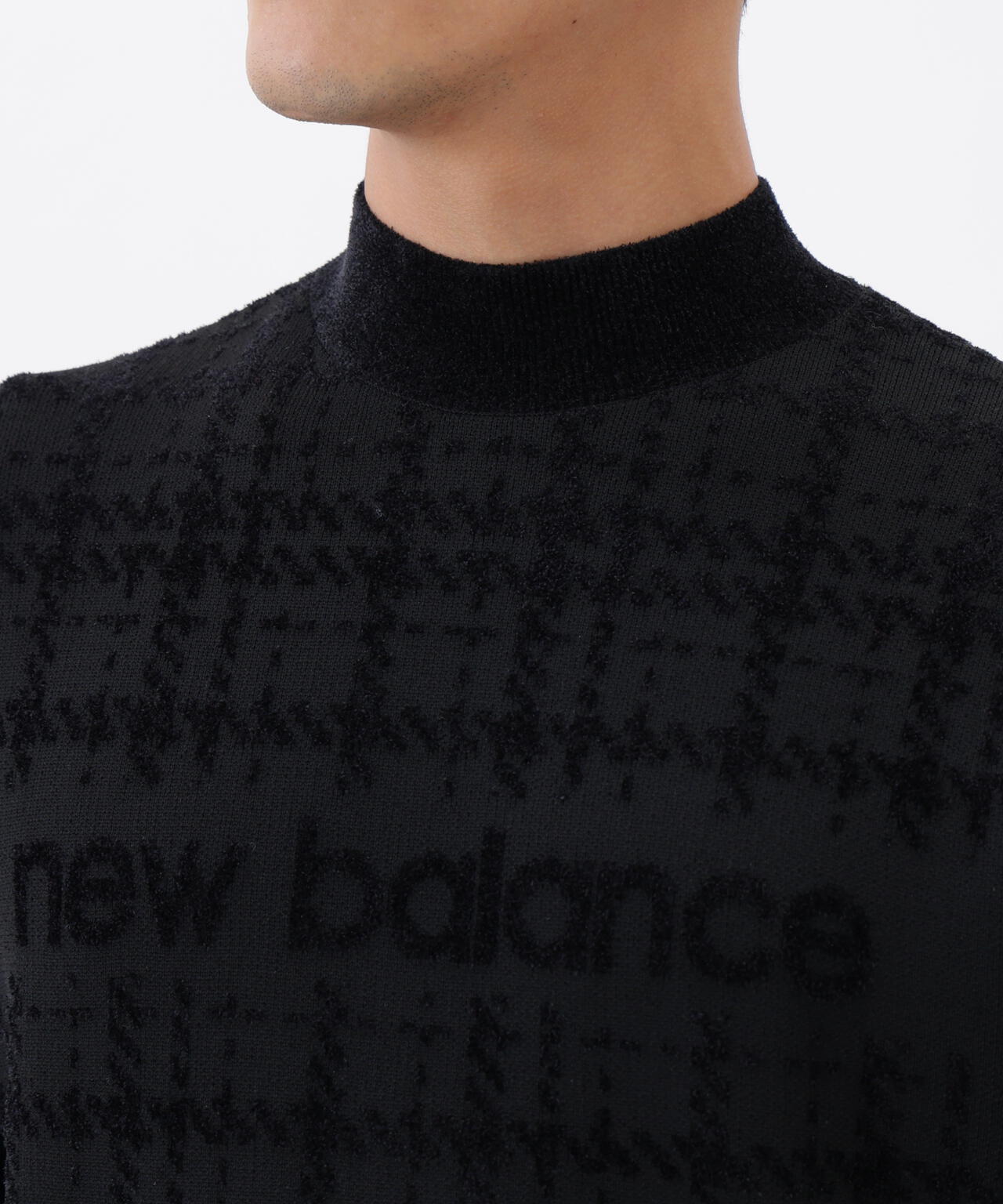 グレンチェック柄 モックネック ニット プルオーバー (MENS) | new