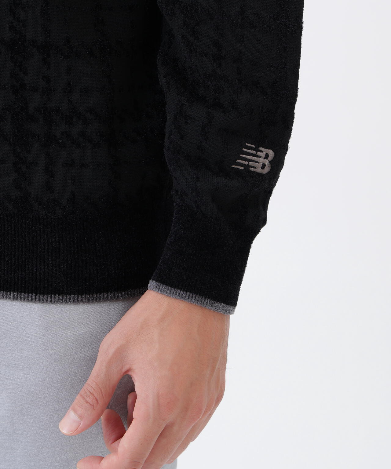 グレンチェック柄 モックネック ニット プルオーバー (MENS) | new