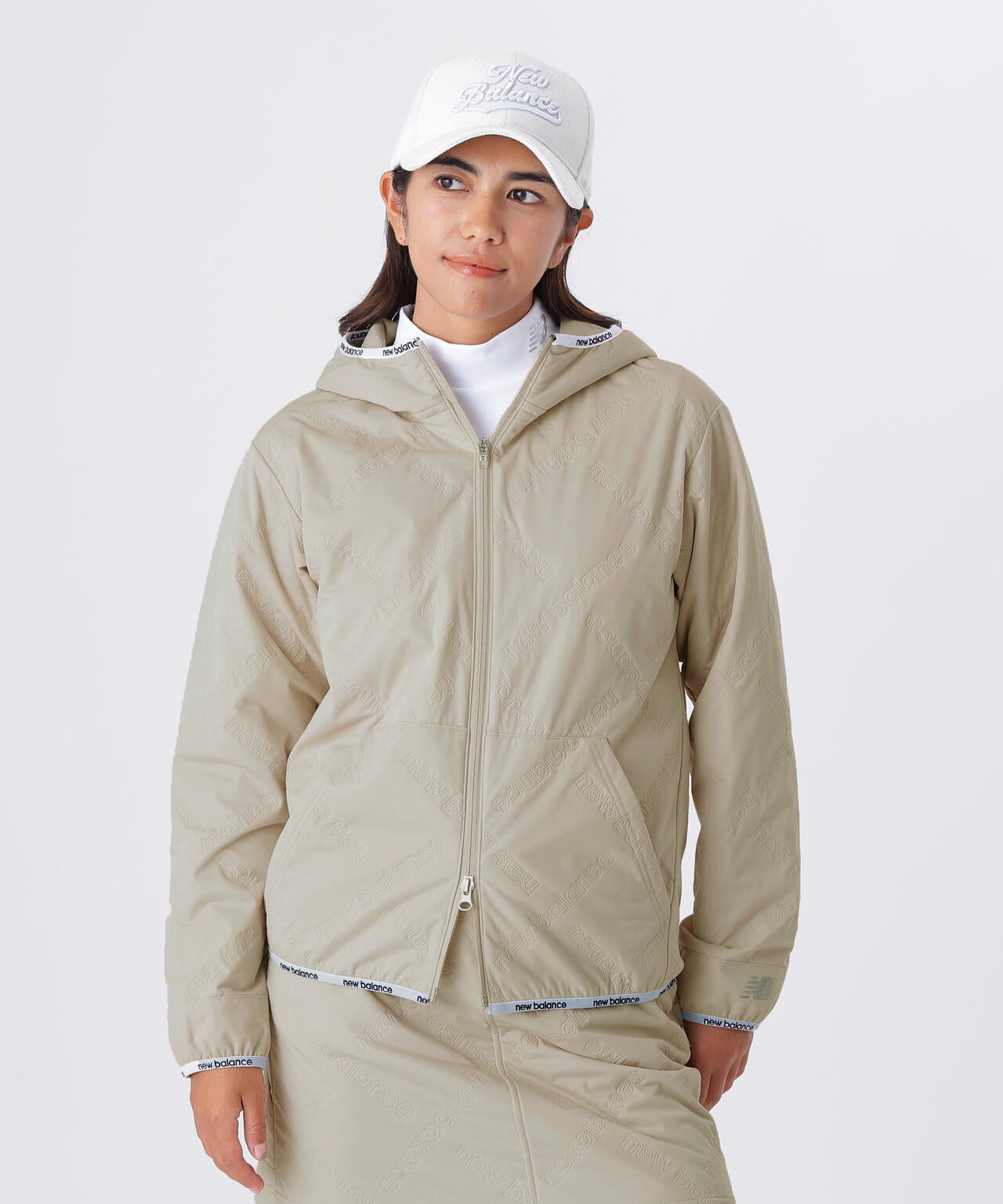 防風 撥水 保温 ロゴダイヤチェックキルト フルジップ フーディー