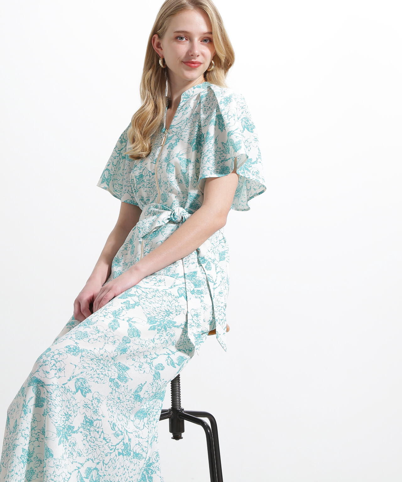 フラワープリントタックスリーブワンピース | PINKY&DIANNE（ピンキー