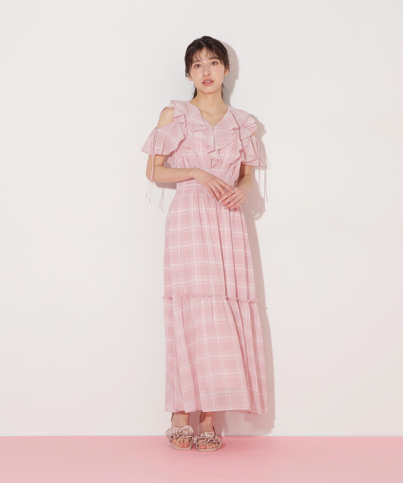 シアーチェックボリュームフリルワンピース | JILL by JILL STUART