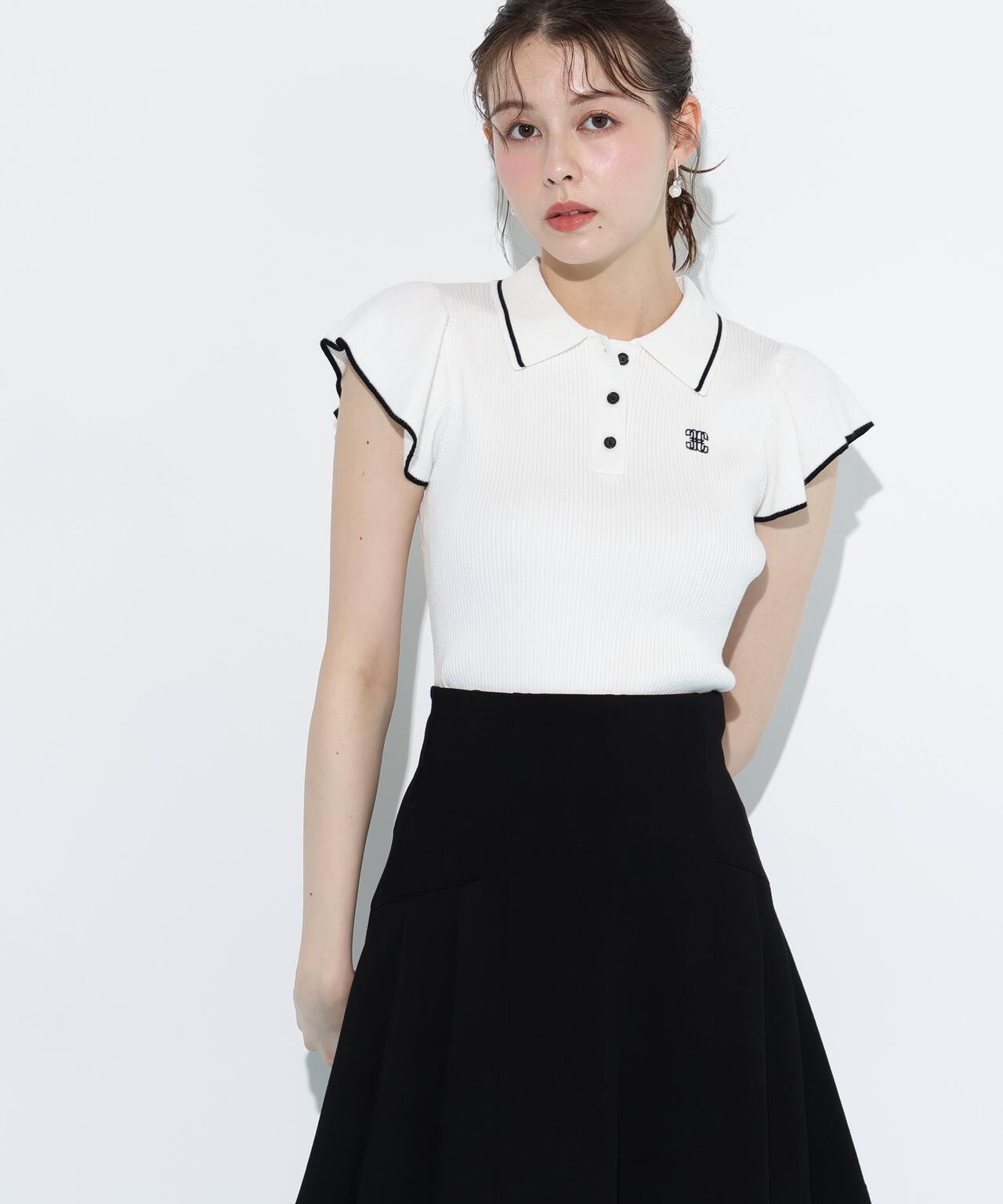 フリル袖ポロニット | JILL by JILL STUART（ジル バイ ジル