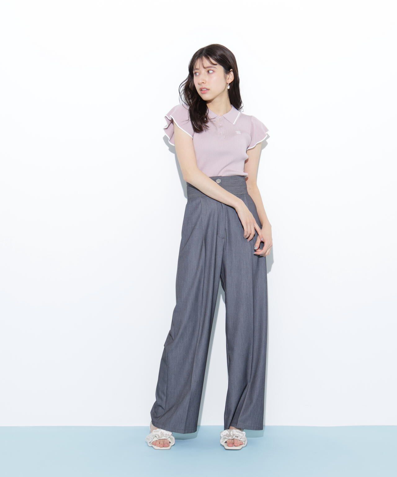 フリル袖ポロニット | JILL by JILL STUART（ジル バイ ジル