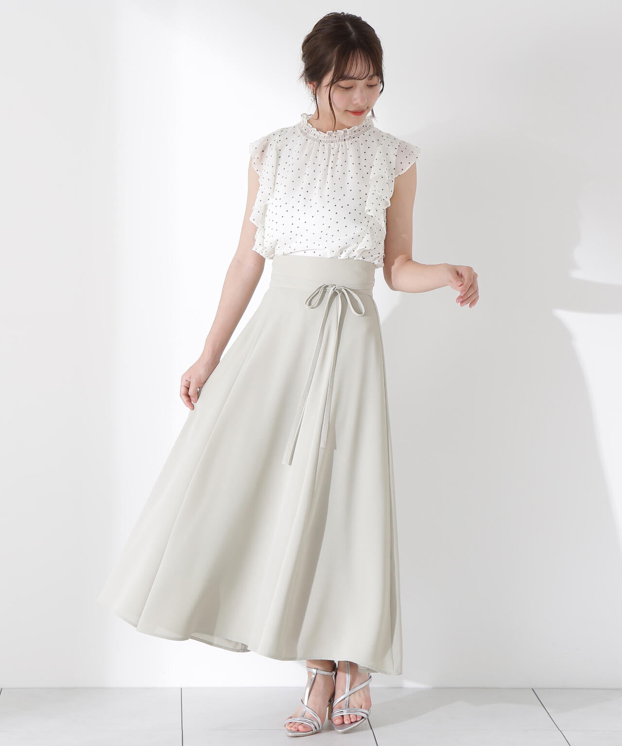 リボン付きロングフレアスカート | PROPORTION BODY DRESSING
