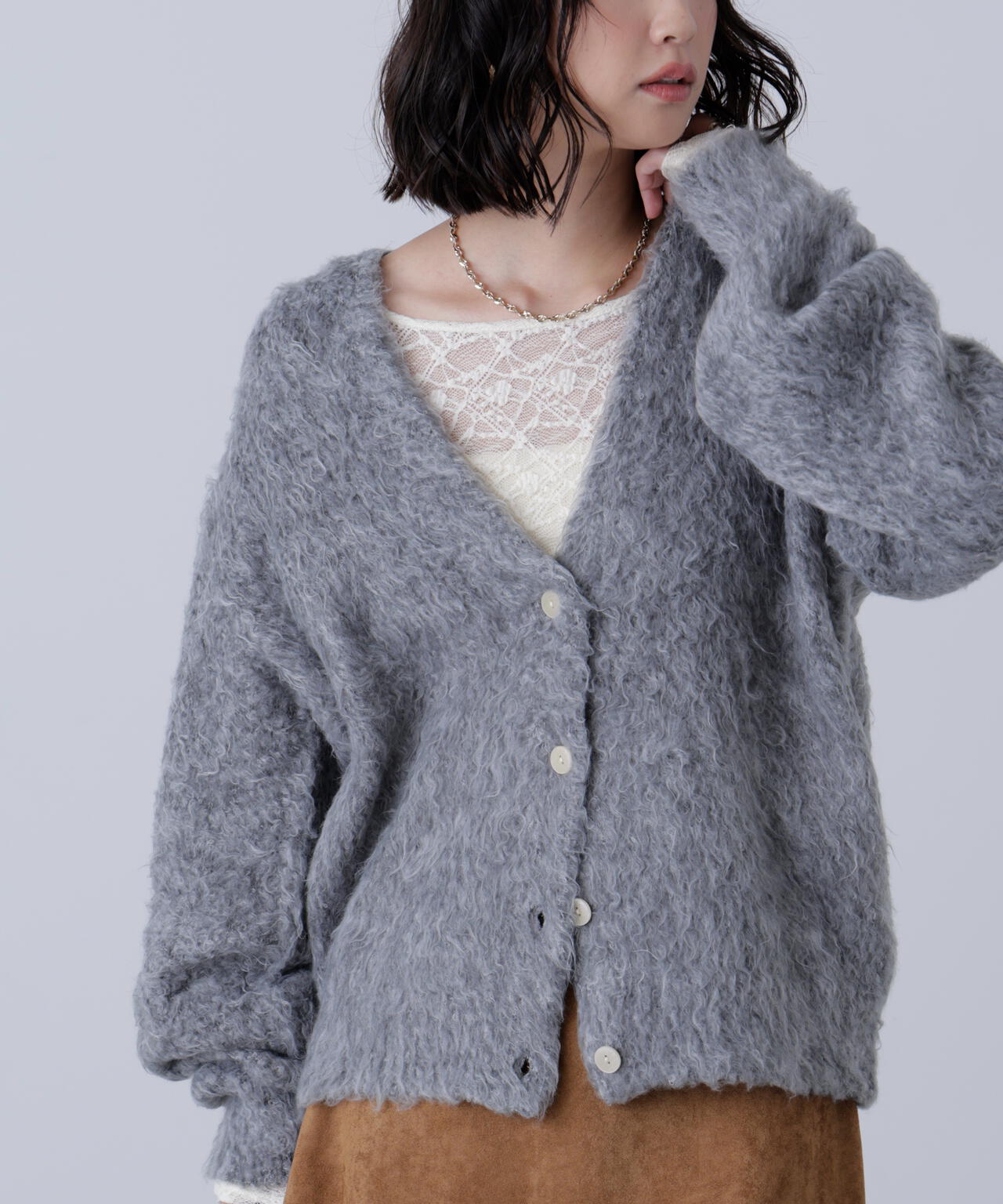 ウェーブ起毛Vネックカーディガン | FREE'S MART（フリーズマート